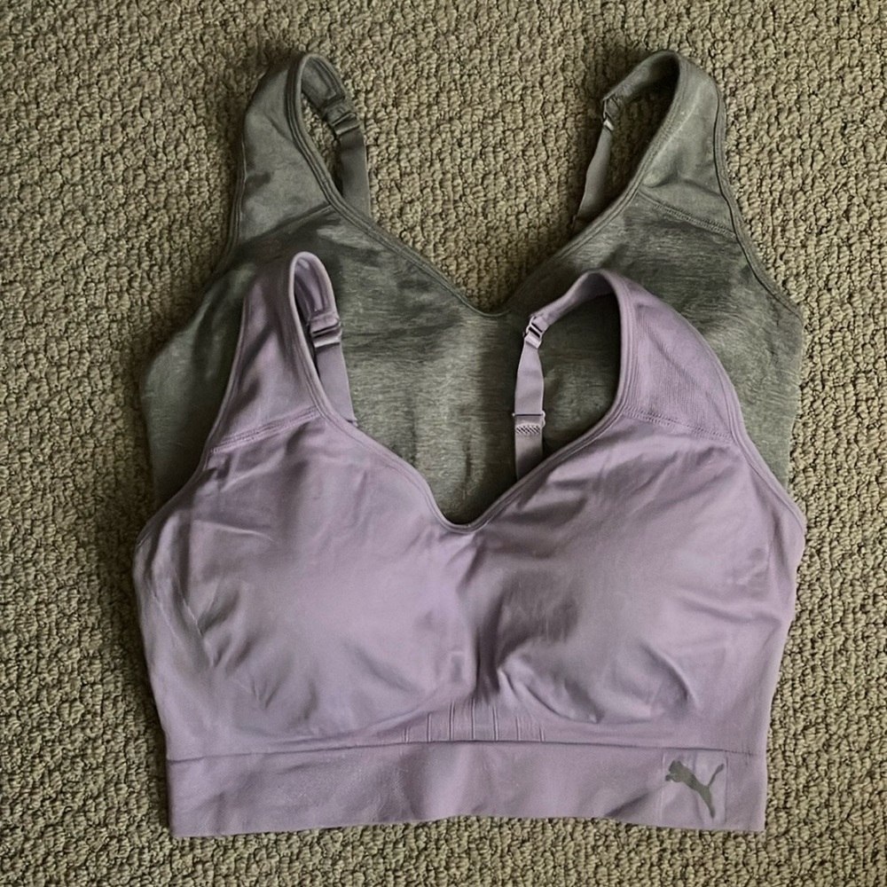 Puma Purple and Gray Sports Bras Intimates
